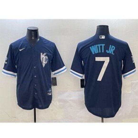 Mens Kids Youths Womens Bobby Witt Jr. Stitched Jersey Royal